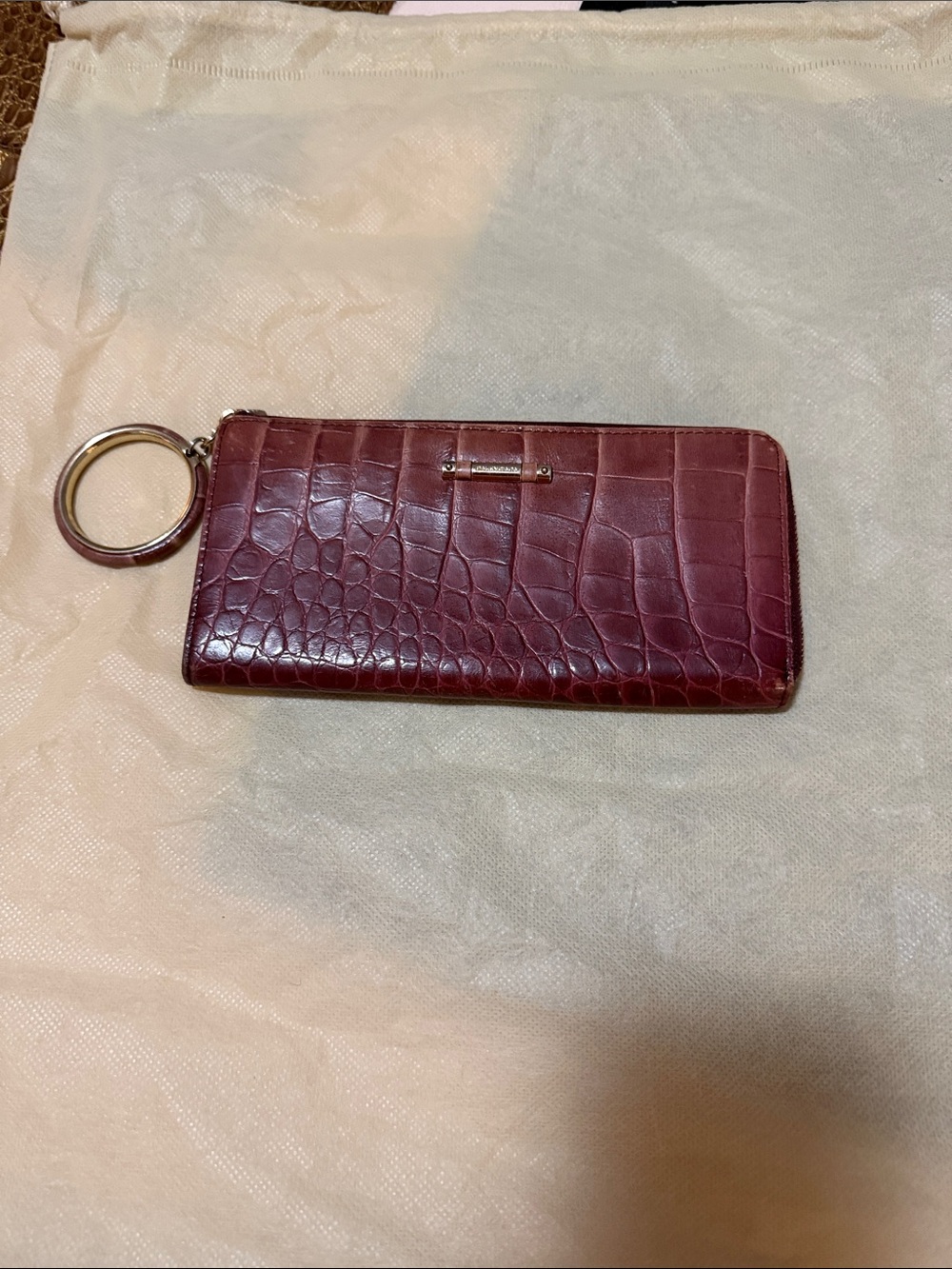 Authentic Balenciaga Paris(Korea)Leather Crocs Zippy wallet with Ring handle
